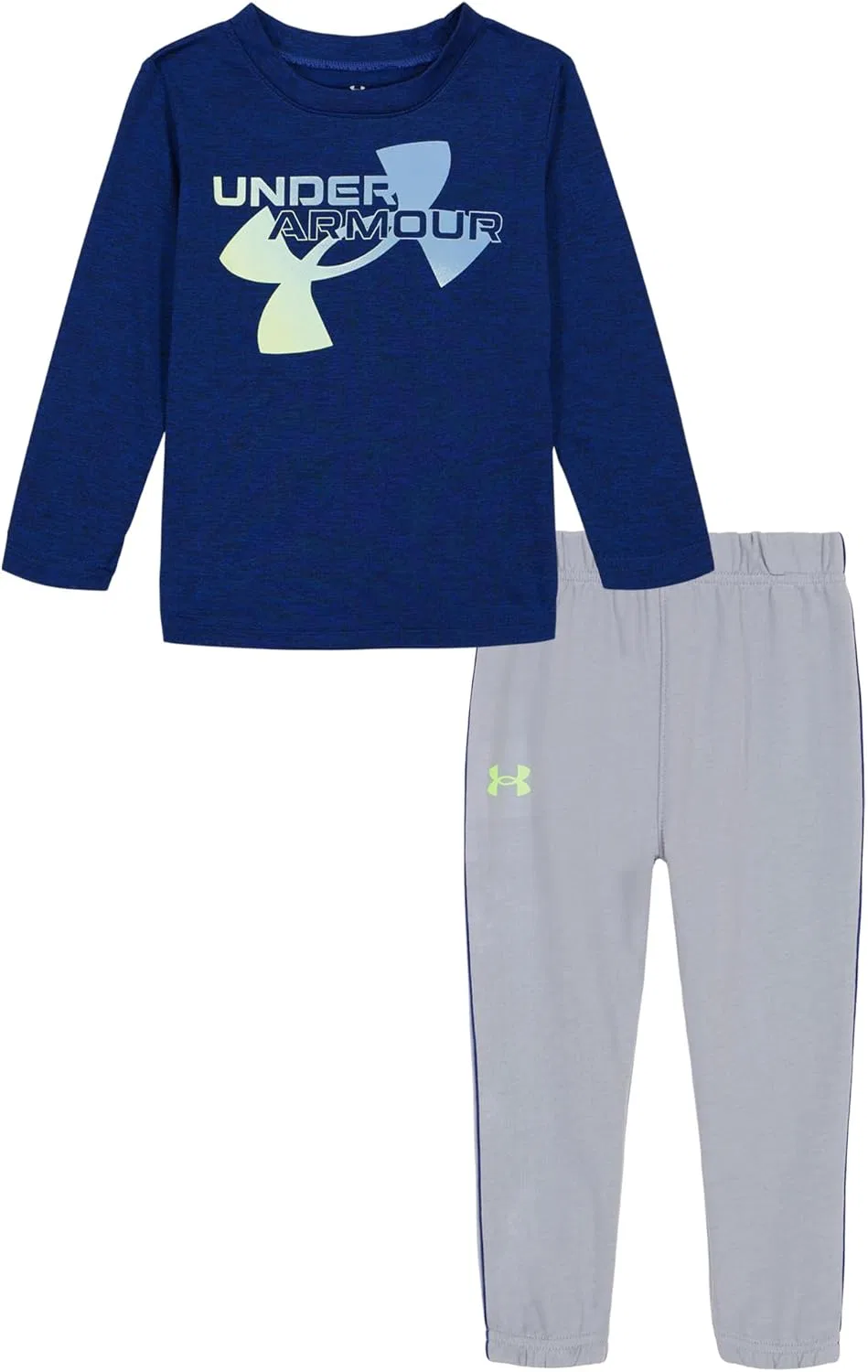 Комплект из футболки и джоггеров для мальчиков Under Armour, длинный рукав, с графическим принтом, Mid Navy Twist