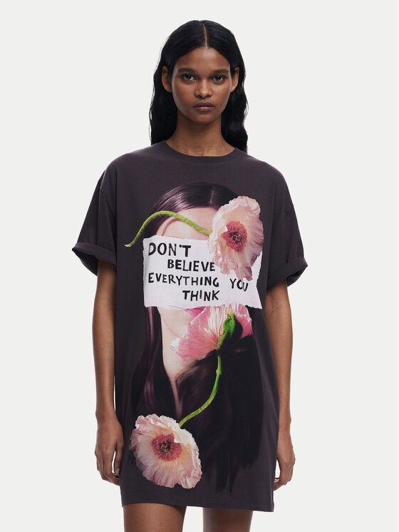 

Платье на каждый день стандартный крой Berlin 25SWVK20 Desigual, серый