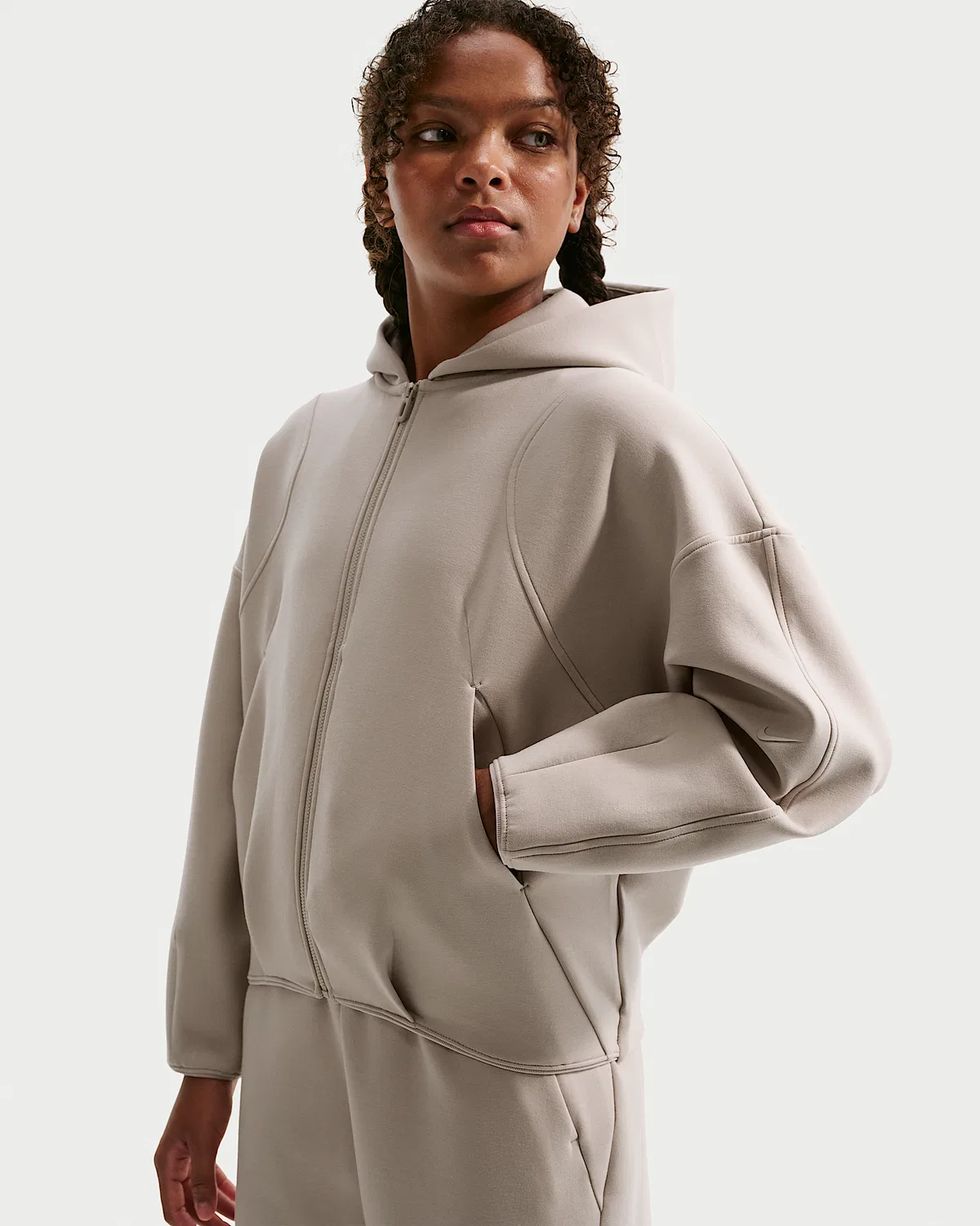 Детская термо-кофта Nike MAVN Therma-FIT на молнии, Cream II/Black/Cream II