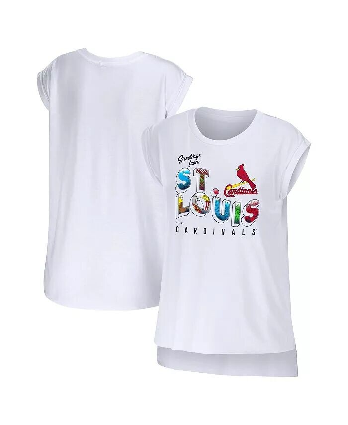 

Женская белая футболка с поздравлением от St. Louis Cardinals Wear By Erin Andrews