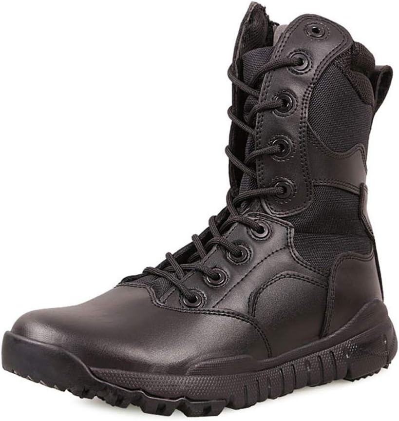 

Мужские боевые ботинки, сверхлегкие походные охотничьи военные тактические ботинки высокие, водонепроницаемые, черные - 40/UK 7/US 7.5 JLFZC