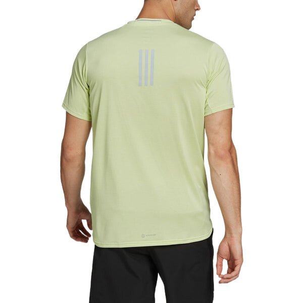 Футболка Men's adidas Solid Color Logo Sports Round Neck Short Sleeve Acid Green T-Shirt, мультиколор — фото 4