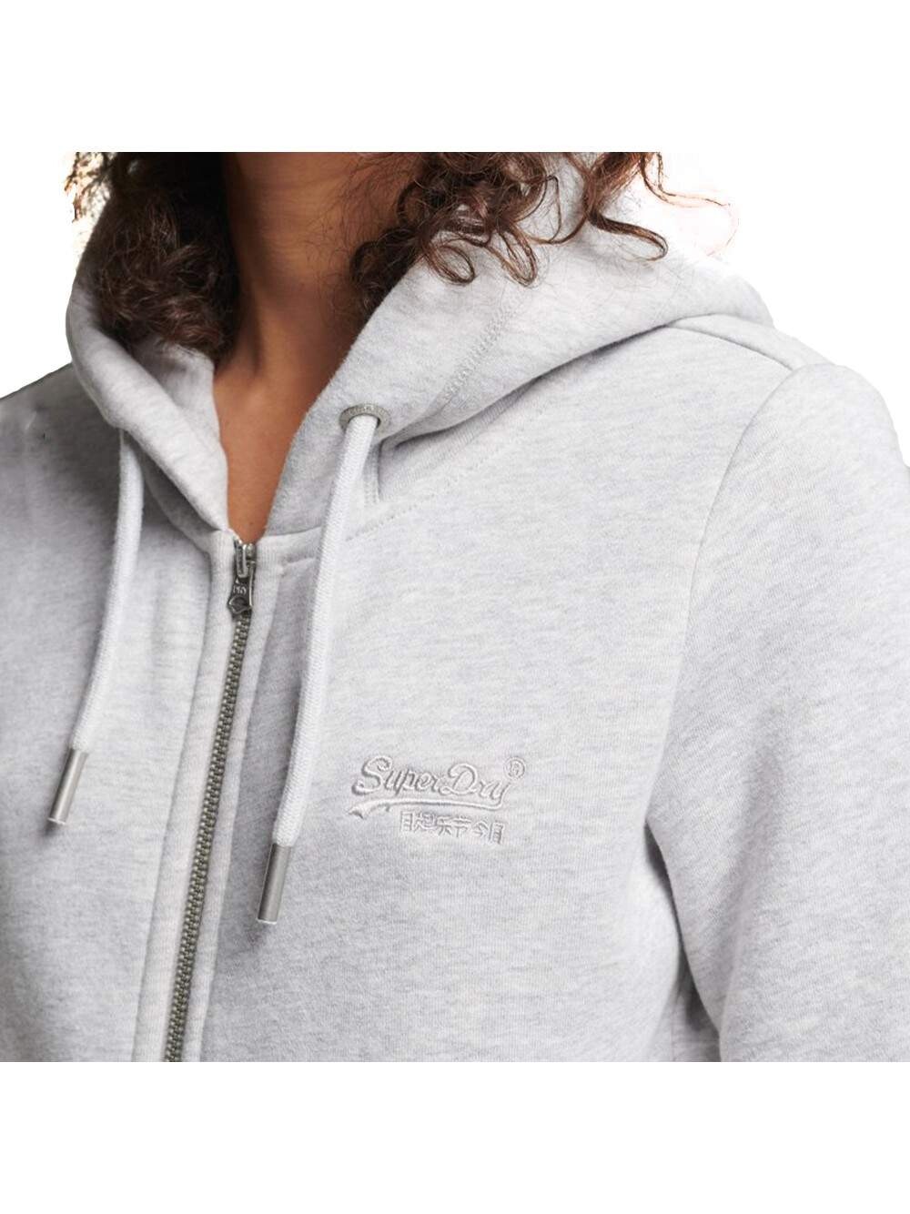 Толстовка с вышитым винтажным логотипом Superdry, серый — фото 2