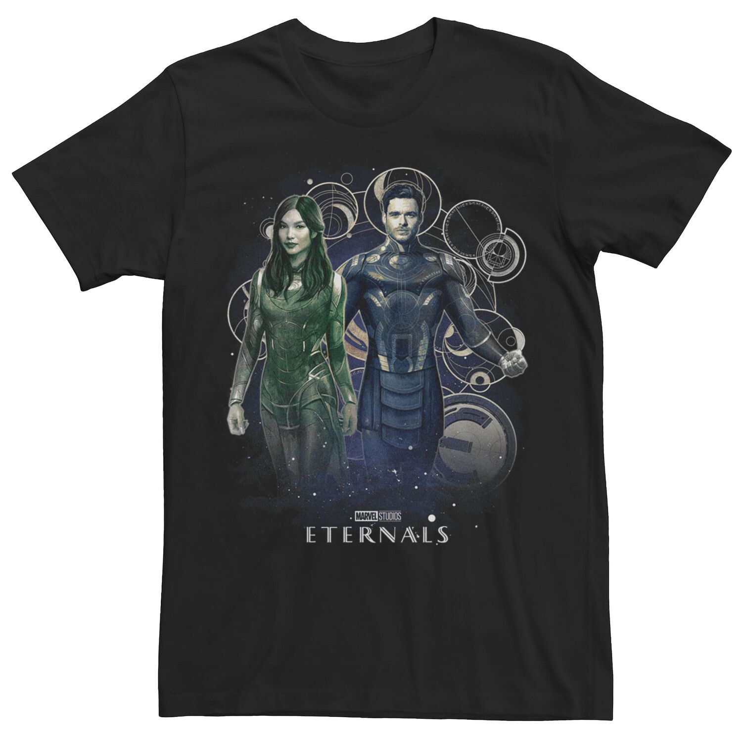 

Мужская футболка с коллажем Marvel Eternals Ikaris и Sersi Licensed Character