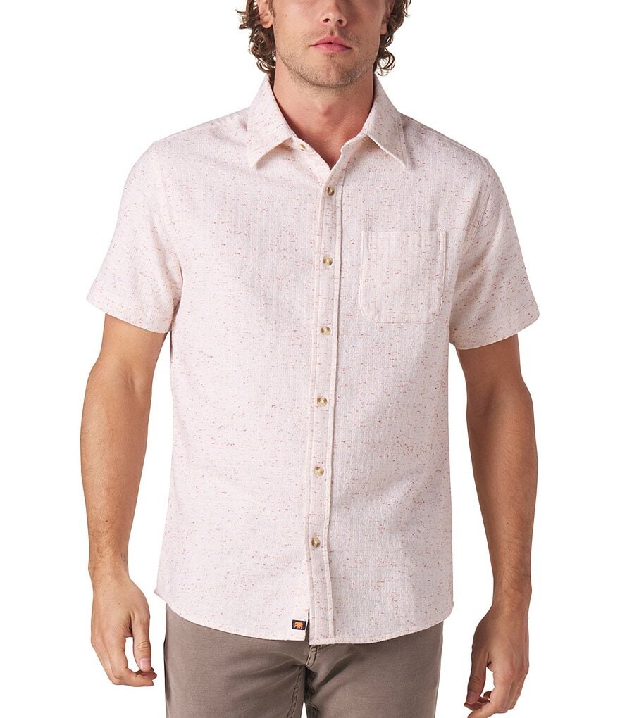 

Тканая рубашка с короткими рукавами The Normal Brand Freshwater Nep, розовый