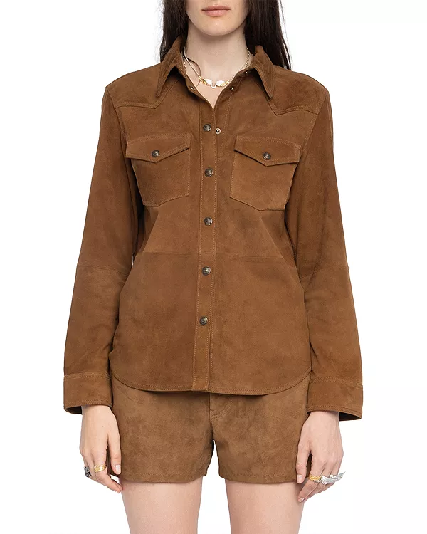 

Замшевая рубашка Тельмы Zadig & Voltaire, коричневый