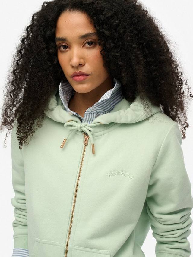 Толстовка на молнии с логотипом essential Superdry, цвет Surf Spray Green — фото 4