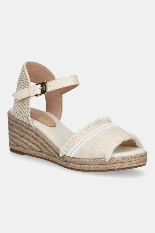 Сандалии FRINGE CANVAS на платформе с бахромой Tommy Hilfiger, бежевый
