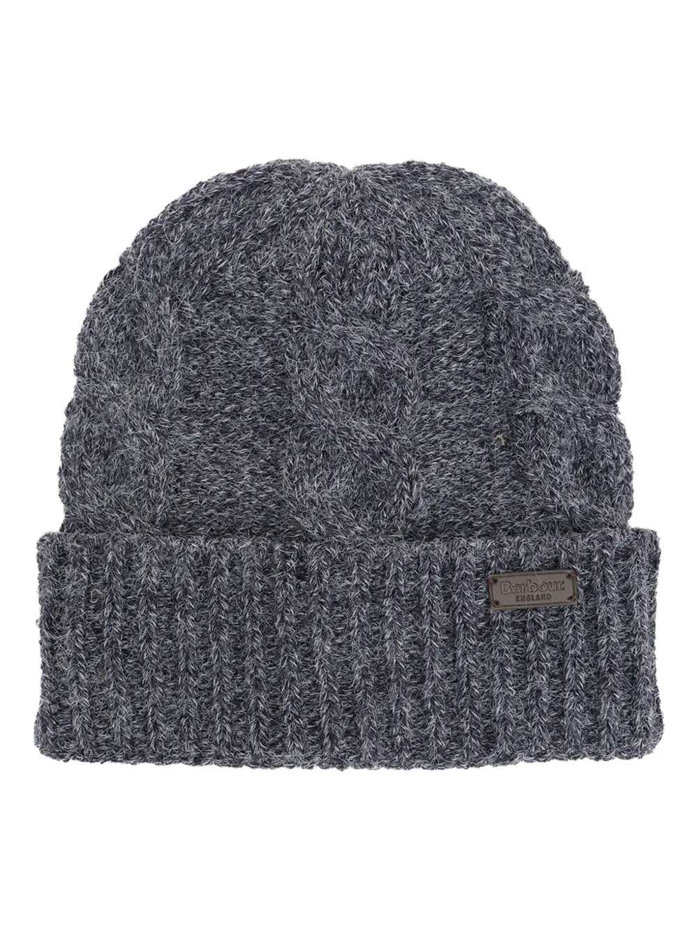 

Комплект из шапки и шарфа фактурной вязки Barbour, серый