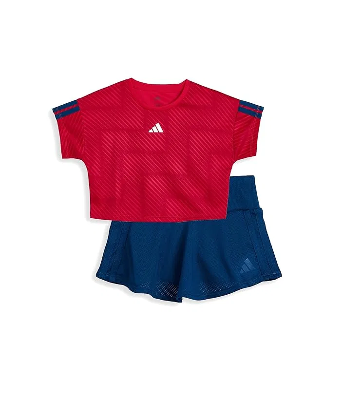 Детский игровой набор топ и юбка-шорты с принтом Aop Soccer Top Skort Set Adidas Kids, White