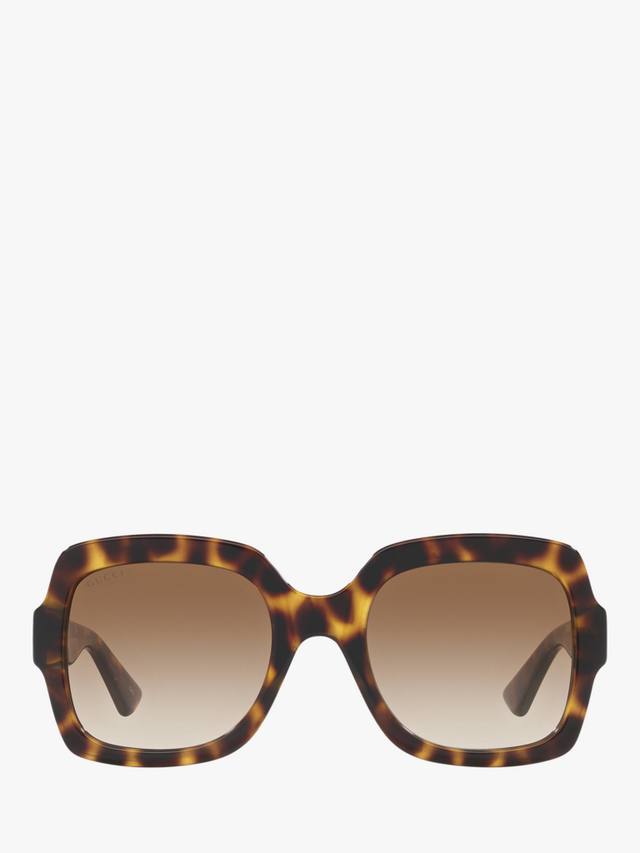 Женские солнцезащитные очки Square GC002057 Gucci, Shiny Tortoise/Brown Gradient — фото 2