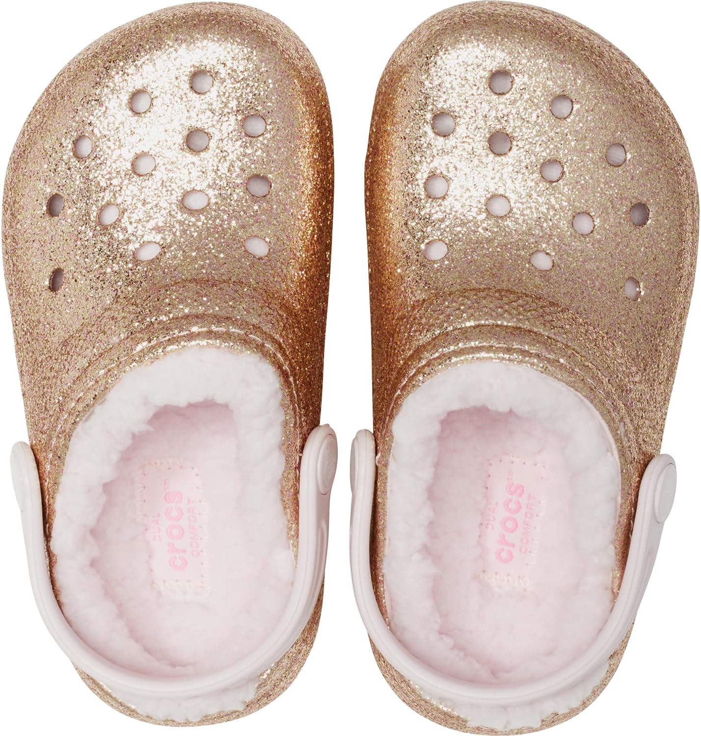 Детские классические сабо Crocs унисекс с подкладкой, бледно-розовый — фото 4
