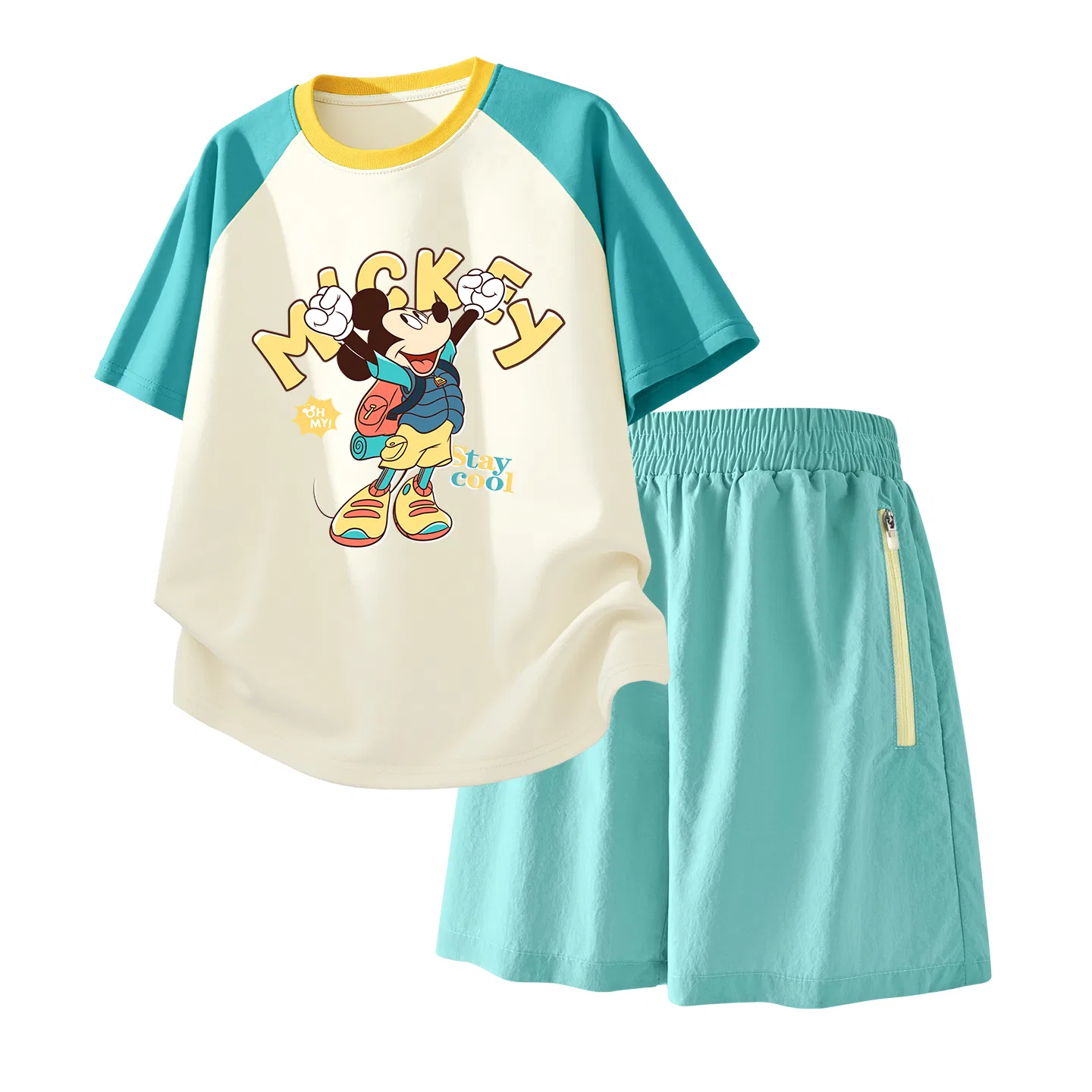 Детский спортивный костюм Casual Sportswear 2 Piece Set Disney, Dark Indigo Blue+Solid Color Deep Sea Blue — фото 3