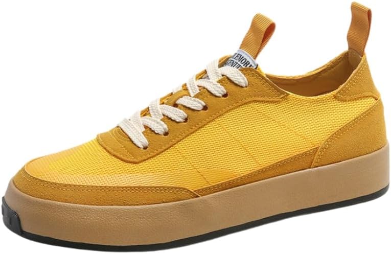 

Мужские дышащие сетчатые кроссовки - шнуровка, мягкая и удобная подкладка, противоскользящие, для ходьбы и тренировок Clolinde, желтый