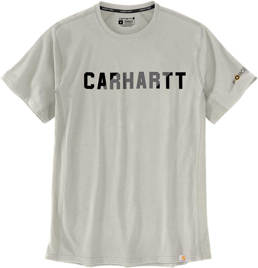 

Мужская футболка Carhartt 105203 Force свободного кроя средней плотности с коротким рукавом и графикой, Malt