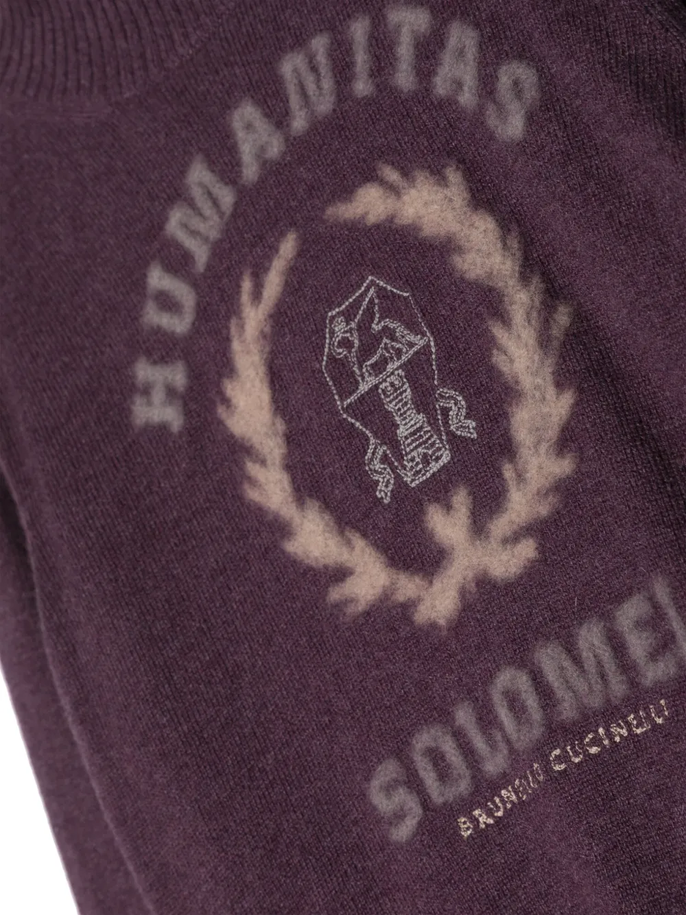 Кашемировый джемпер Humanitas Solomei Brunello Cucinelli Kids, фиолетовый — фото 3