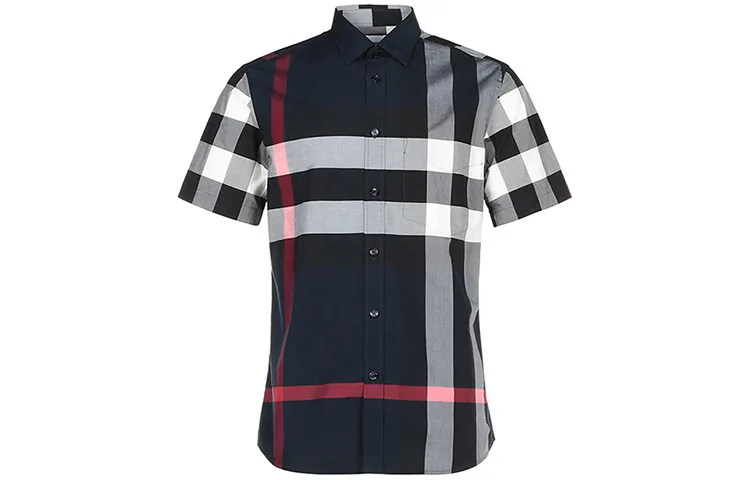 Рубашка Burberry в клетку, синий — фото 3
