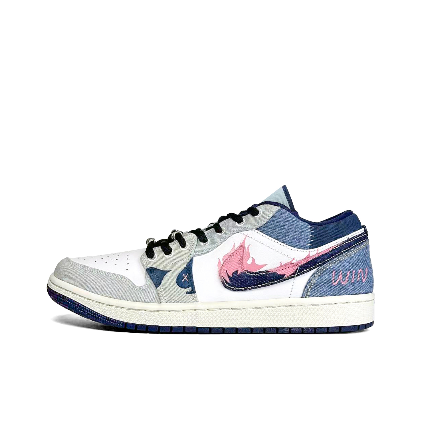 

Jordan Кроссовки Air 1 Abrasion Resistant Coverage Low top Vintage мужские белый синий розовый