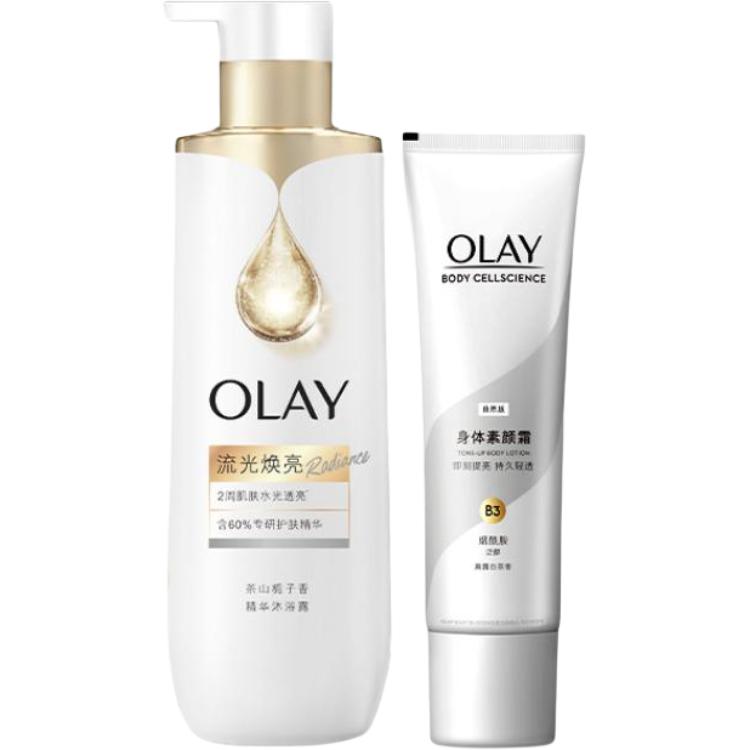 

Набор для ухода за телом с ниацинамидом для увлажнения и питания кожи успокаивающий эффект с ароматом 250г+500г Olay