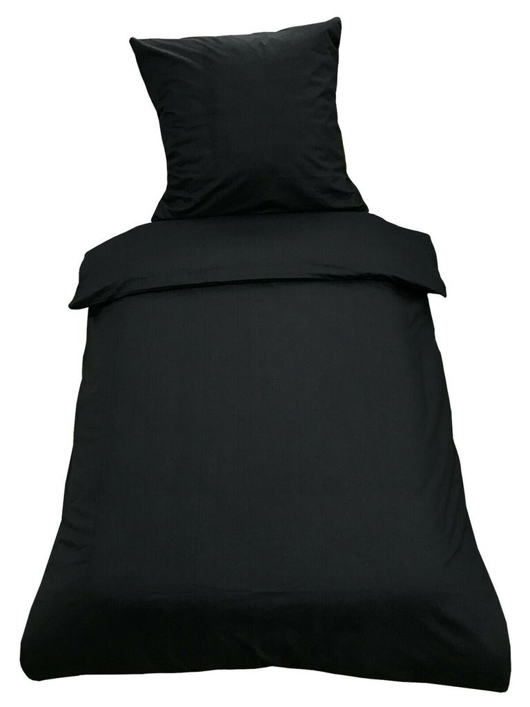 

Постельное белье 155х220 + 80х80 см 100% хлопок Renforce черный однотонный однотонный комплект leonado vicenti