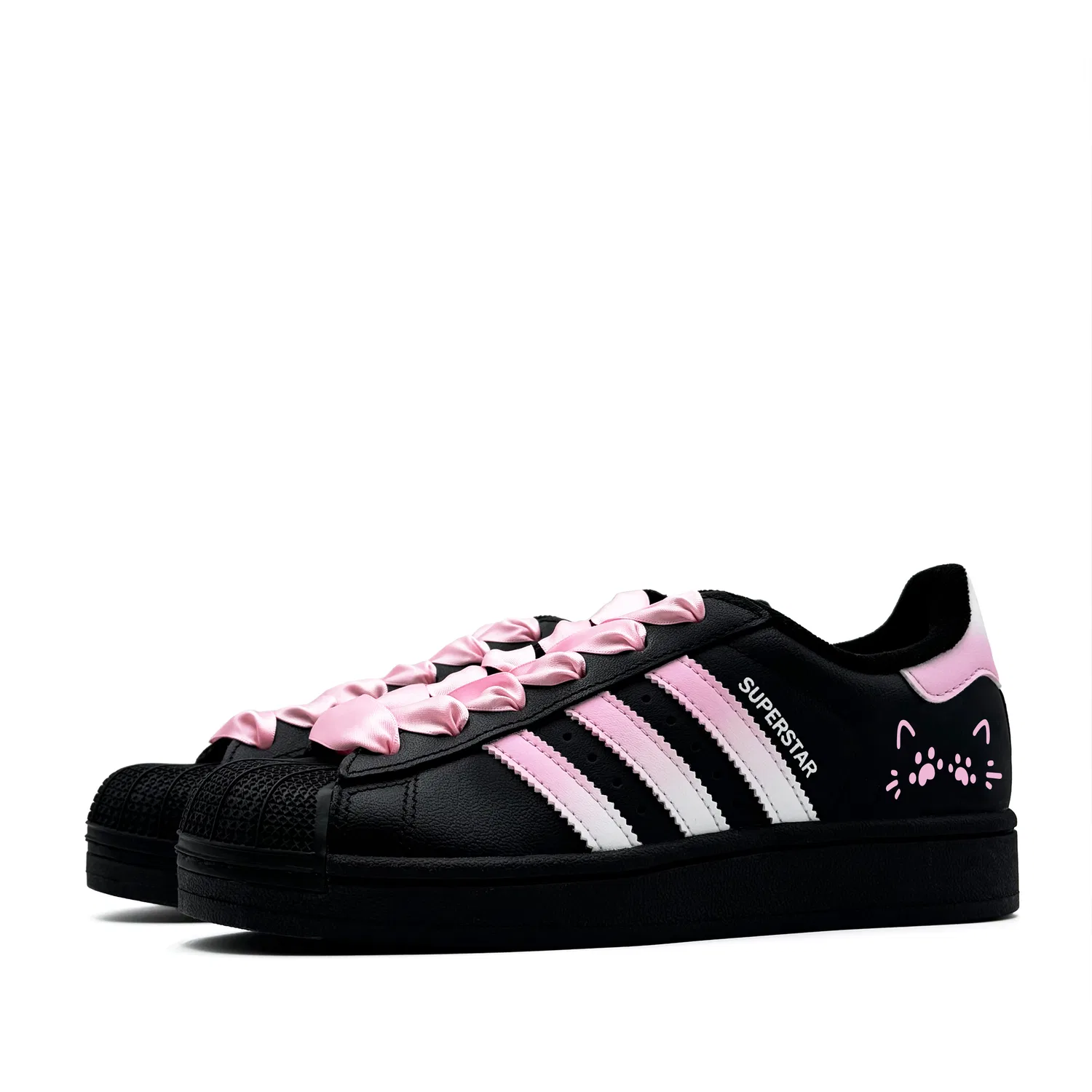 Детские скейтбординговые кроссовки Superstar 2 Meow Head Claw Adidas Originals черные — фото 4