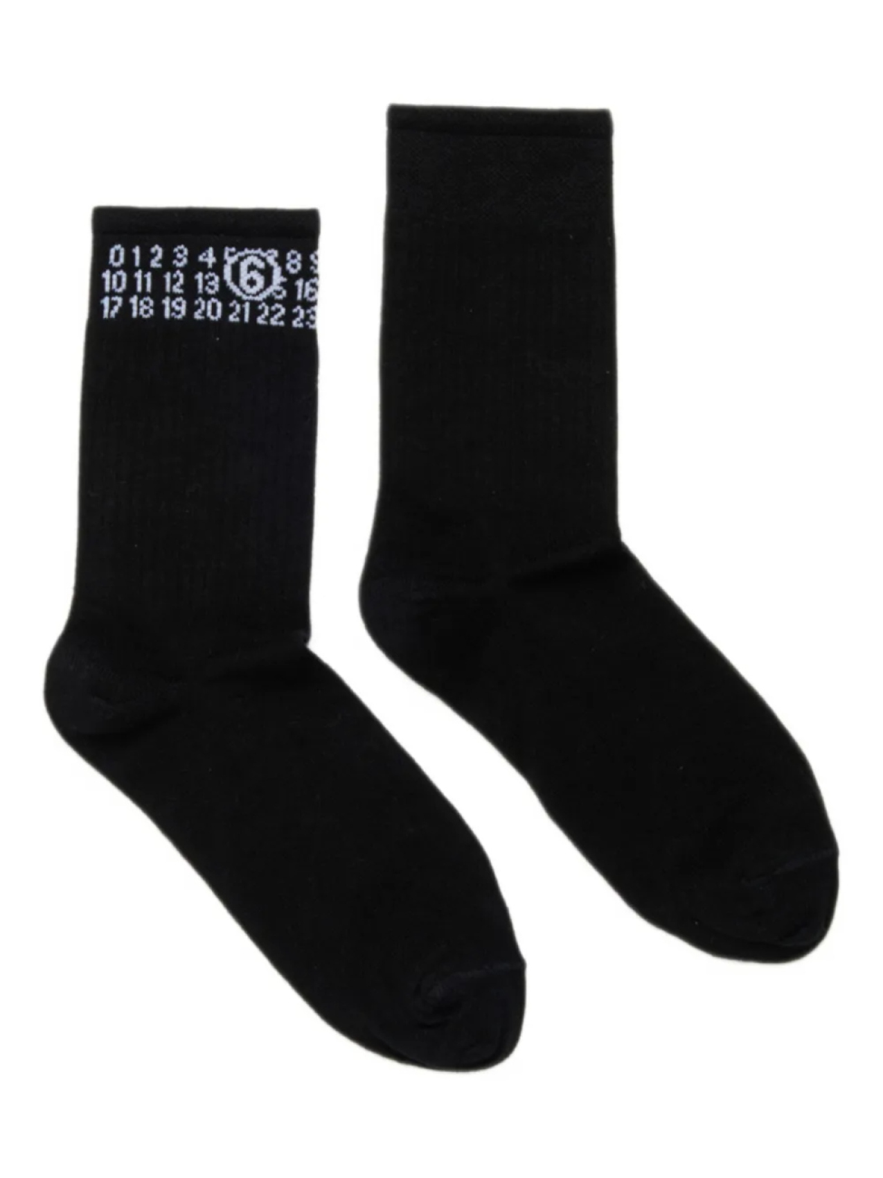 

MM6 Maison Margiela Kids носки в рубчик с цифровым логотипом, черный