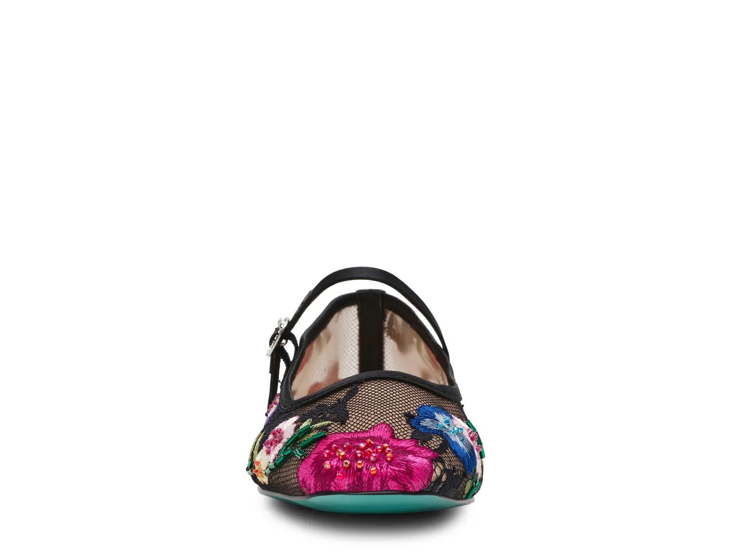Балетки Betsey Johnson Nova Mary Jane Flat, Black/Multicolor Floral Embroidery — фото 2