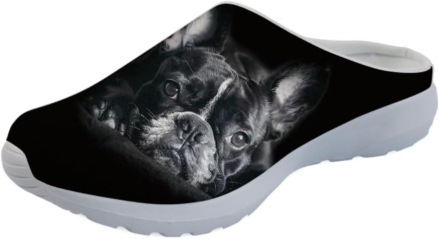 

Forchrinse Южно-западные сандалии с арочной поддержкой для мужчин и женщин Navajo Aztec, тапочки-мюли для сада, прогулочные кроссовки для носки в помещении и на улице, Cute Pug