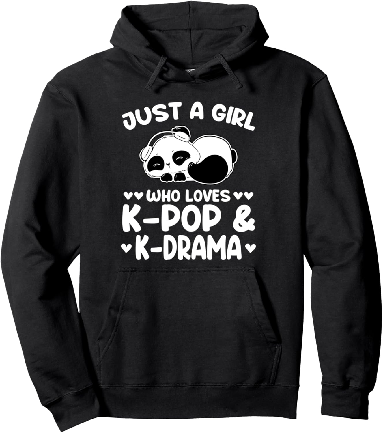 

Просто девушка, которая любит K-pop и корейские дорамы. Толстовка с символикой K-pop, черная South Korea & K-Pop Merchandise Gift