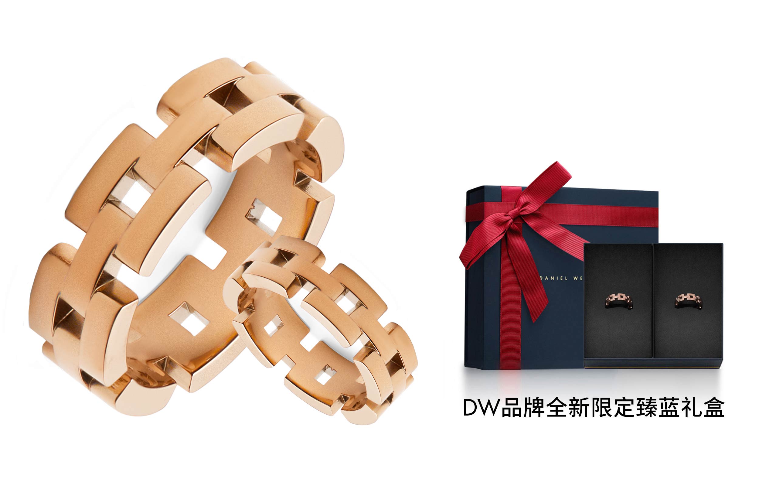 

Daniel Wellington Alloy Rings Unisex DW/DanielWellington, розовый золотой