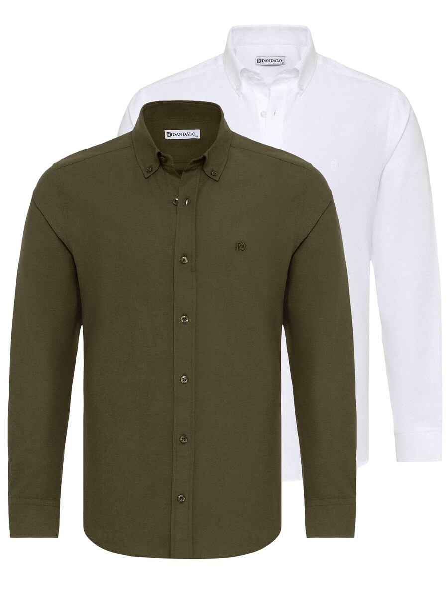 

Повседневная рубашка Dandalo Regular fit Button Up Shirt, цвет khaki/white