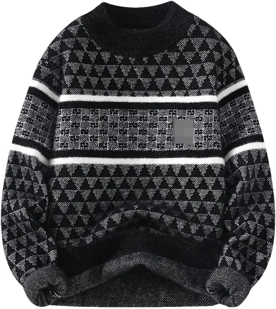 

Мужской свитер в полоску, теплый, с длинными рукавами Vsadsau