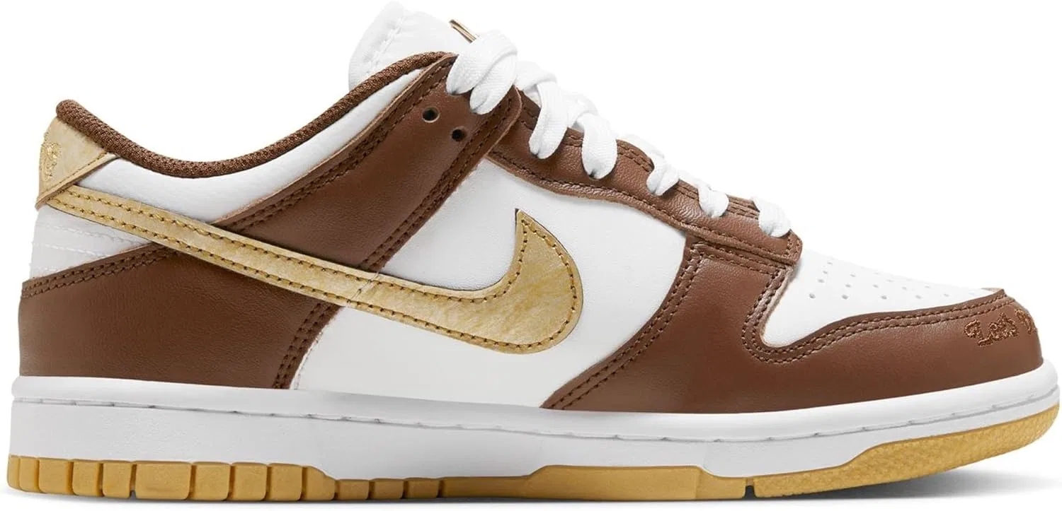 Детские кроссовки Nike Dunk Low, White/Metallic Gold-White — фото 2