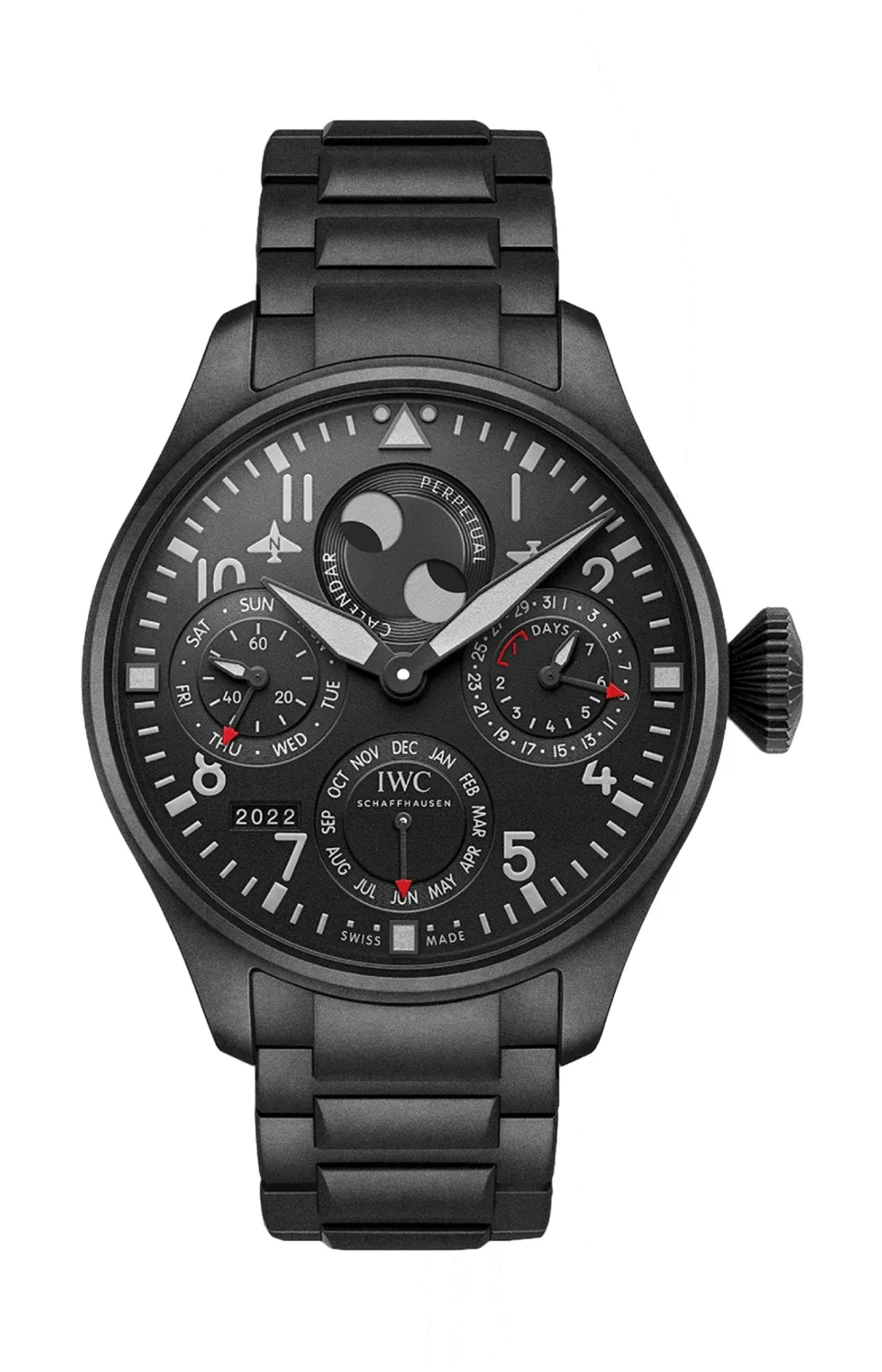 Большие пилотские часы с вечным календарем TOP GUN Ceratanium - IW503604 IWC SCHAFFHAUSEN, синий