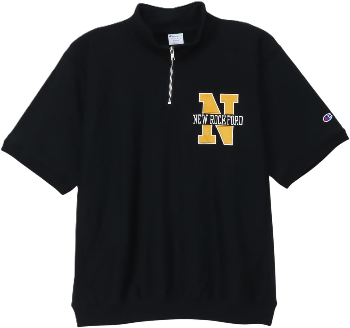 

Мужская толстовка Champion с коротким рукавом, 100% хлопок, флис, свободный крой, графический логотип, черный