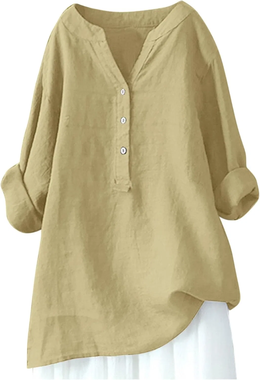 Туника женская, свободная, больших размеров, Khaki