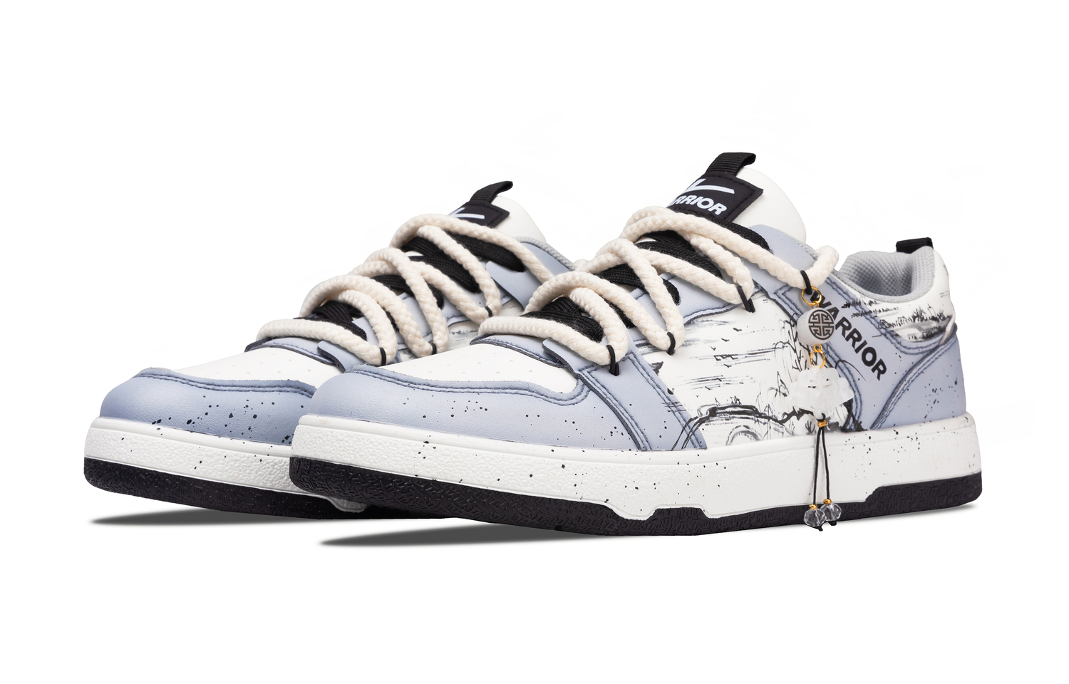 WARRIOR Износостойкие и легкие низкие скейтборд кроссовки мужские Light Gray — фото 4