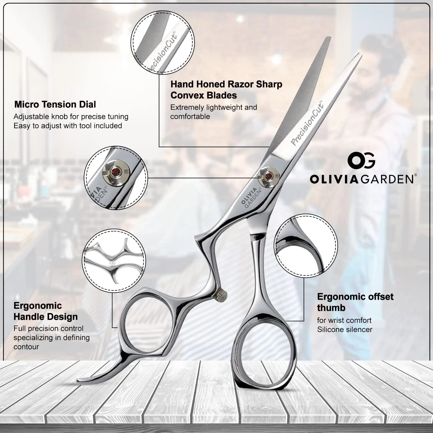 Парикмахерские ножницы Olivia Garden Precision Cut 5.0 дюймов Olivia Garden — фото 2