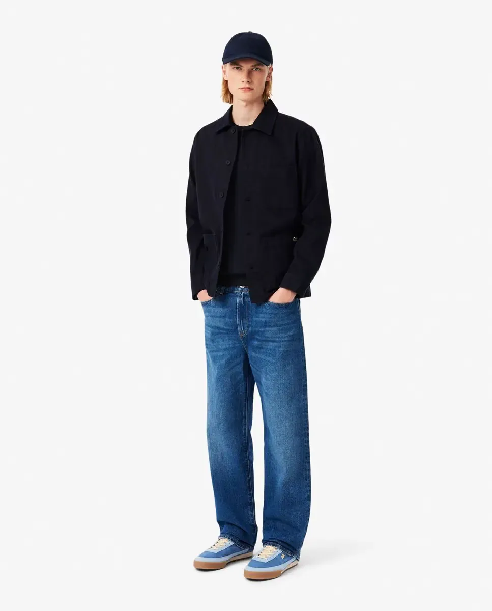 Джемпер мужской Lacoste из мериносовой шерсти, круглый вырез, темно-синий — фото 4