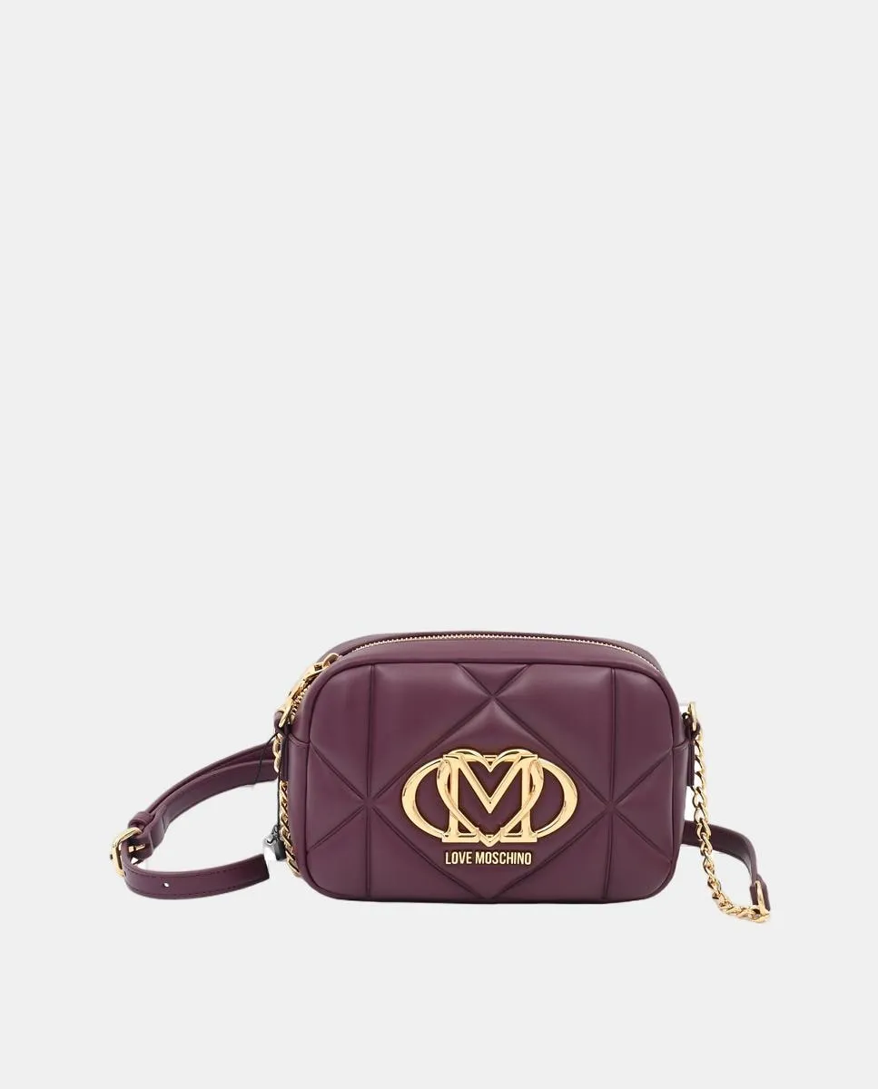 

Верблюжий плечевой клатч ремень на молнии Love Moschino, гранатовый