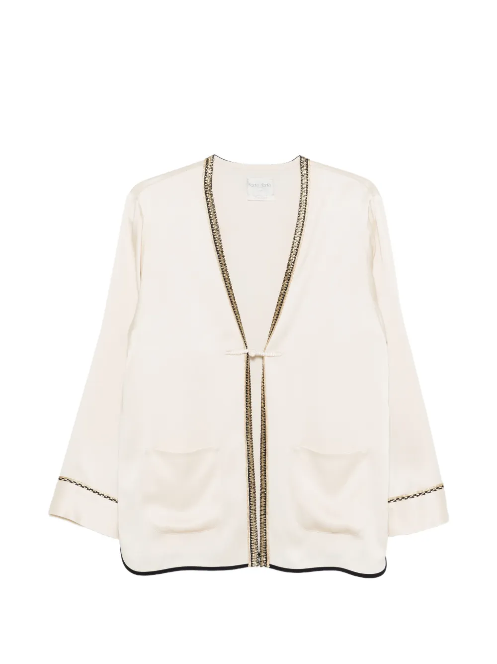 

Жакет с накладными карманами и отделкой Forte Forte, бежевый