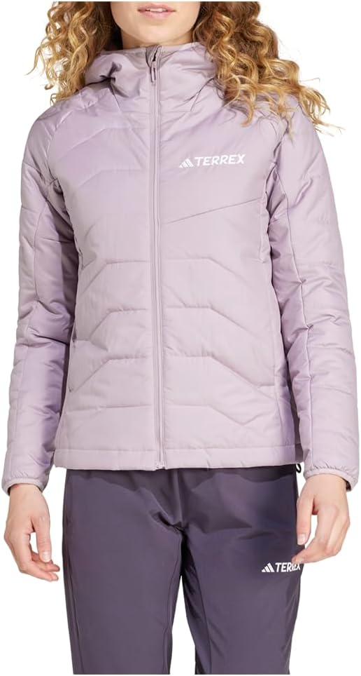 

adidas Женская утепленная куртка Terrex Multi Synthetic с капюшоном для пеших походов, Preloved Fig