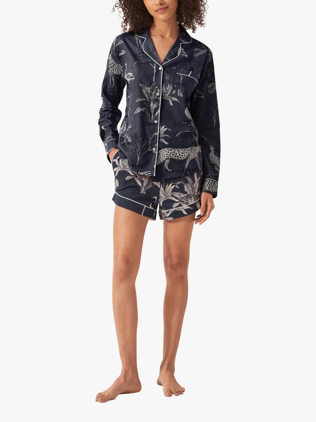 

Ботанические джунгли пижамный комплект с длинным рукавом из органического хлопка myza, Navy