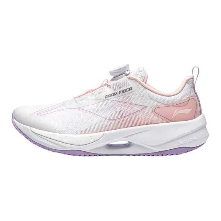 YOUNG Li-Ning YOUNG Super Light 21 противоскользящие износостойкие низкие детские кроссовки для бега бело-розовые