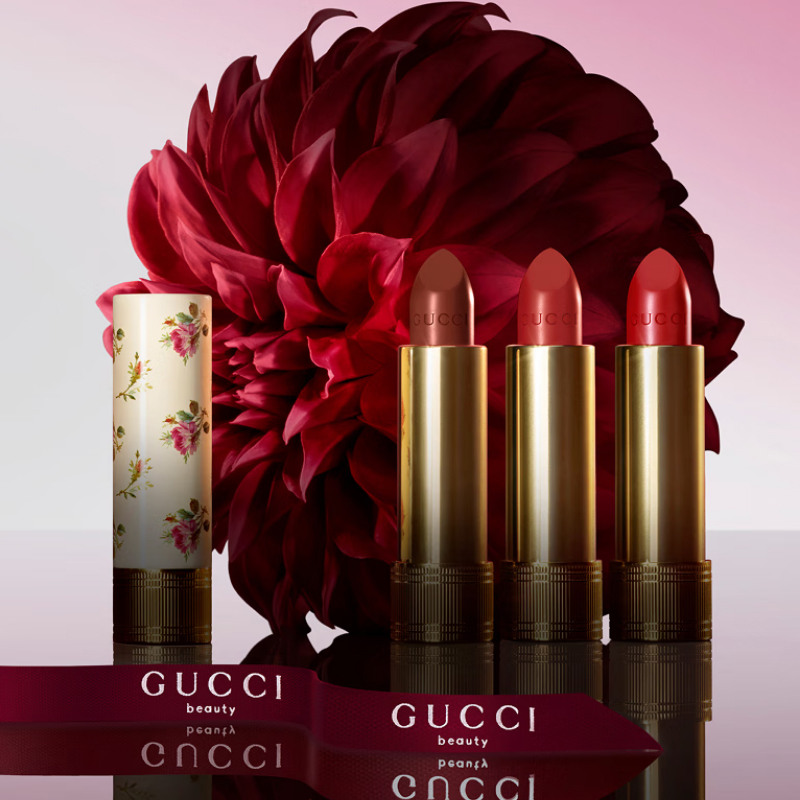 GUCCI Подарочный набор помады qingse с шелковистым блеском, кремовая увлажняющая, легко растушевывается, натуральное покрытие, 3,5г*2 — фото 3