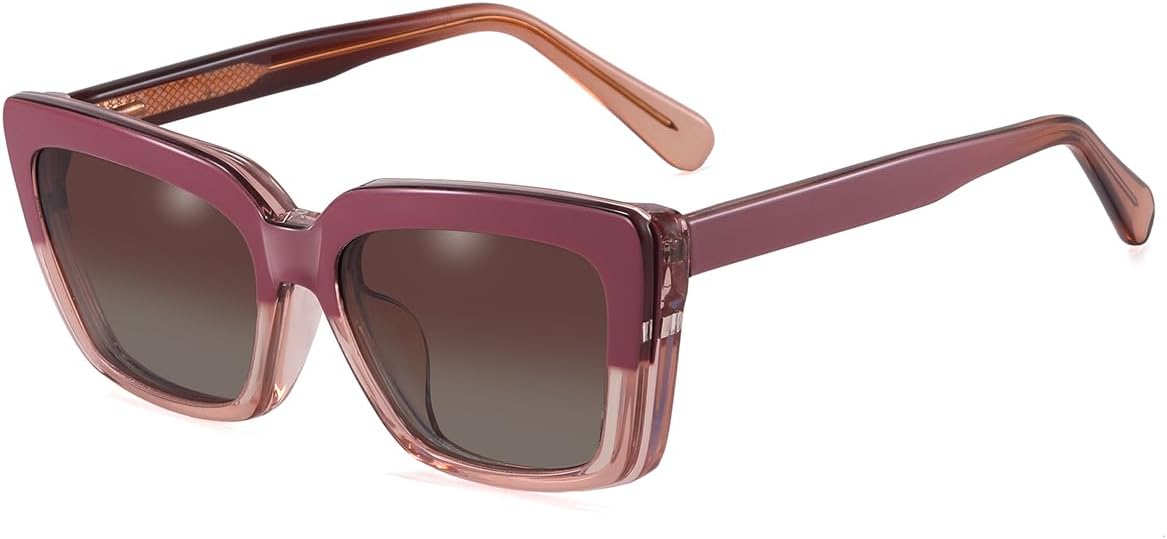 

Модные квадратные солнцезащитные очки с зажимом, поляризованные, в форме «кошачий глаз», женские, с магнитными дужками, защищающими от УФ-излучения UV400 weiyuchen, Cameo Brown Frame