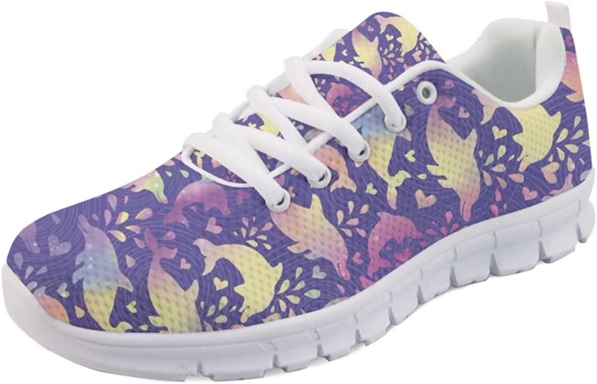 

Легкие дышащие кроссовки Forchrinse с леопардовым принтом для ходьбы, спорта, тренажерного зала и бега для мужчин и женщин, Neon Dolphin