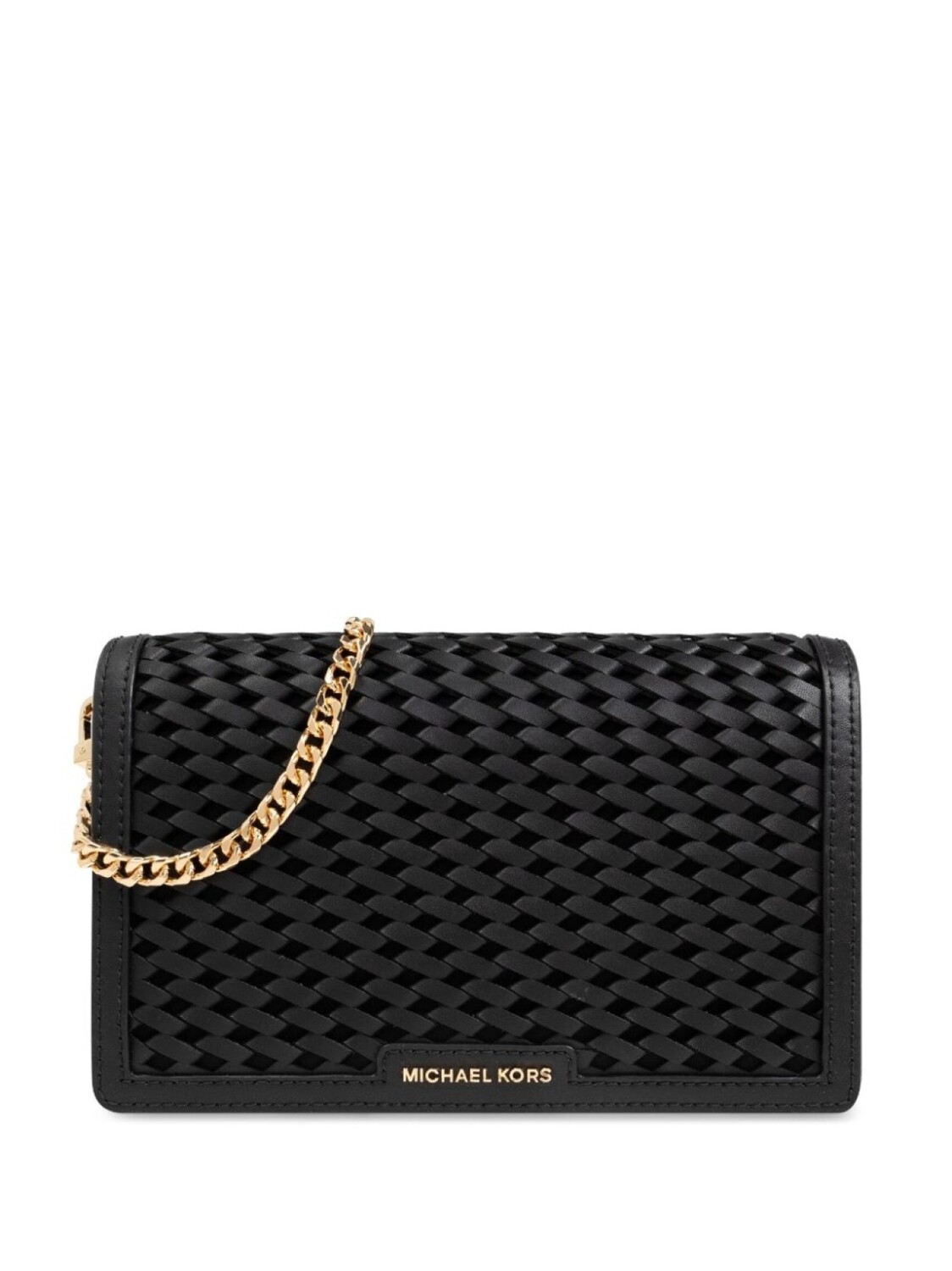

Michael Michael Kors средняя сумка через плечо Jet Set из плетеной кожи, черный