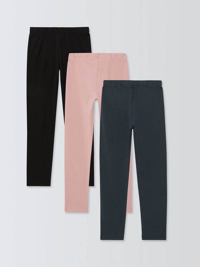 

Детские эластичные леггинсы из хлопковой смеси John Lewis, Pack of 3, Multi