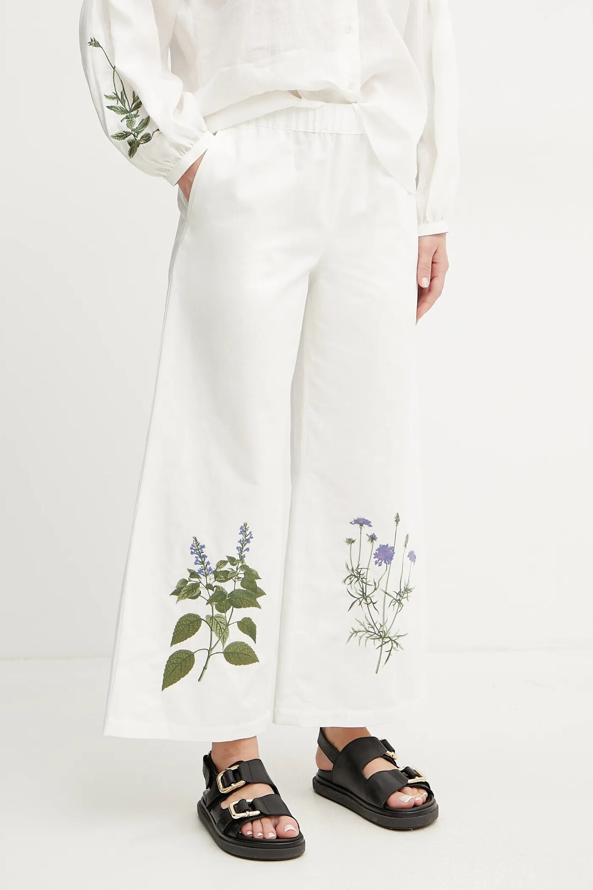 

Брюки из льняной смеси Weekend Max Mara, белый